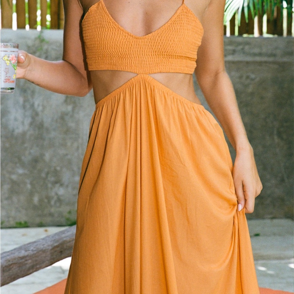 Indah Innocence Maxi Dress in Burnt Orange